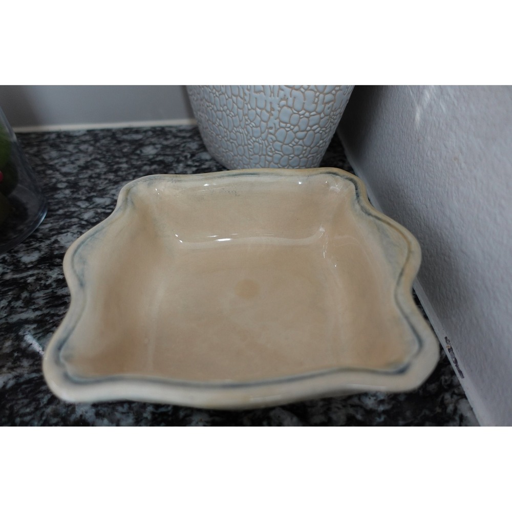 Made in Italy vintage blue and cream ceramic pottery bowl
